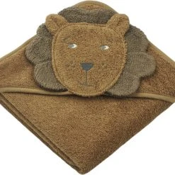 Liewood Albert Hooded Towel Lion/golden Caramel Mix