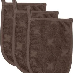 M&uuml;sli By Green Cotton Bath Gloves 3-PACK Brown Sugar