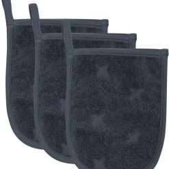 M&uuml;sli By Green Cotton Bath Gloves 3-PACK Midnight