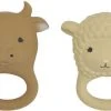 Konges Sl&oslash;jd 2 PACK TEETHERS FARM SHEEP/COW -Ergobaby store unnamed file 3012
