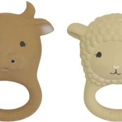 Konges Sl&oslash;jd 2 PACK TEETHERS FARM SHEEP/COW